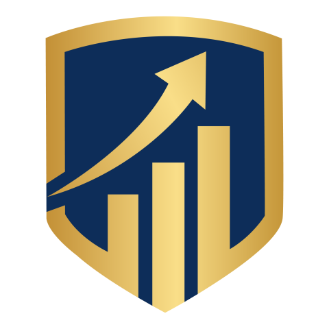 Business Growth Arrow Shield Logo PNG Transparent Background