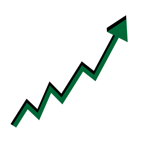 Green Zigzag Growth Arrow PNG Transparent