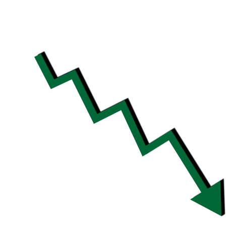Green Downward Trend Arrow PNG Transparent
