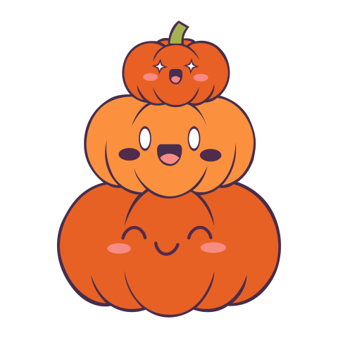 Cute Pumpkin Stack PNG
