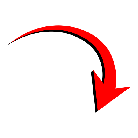 Red curved arrow vector png