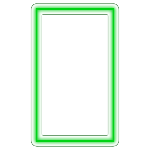 Green Neon Glow Frame PNG with Bright Border