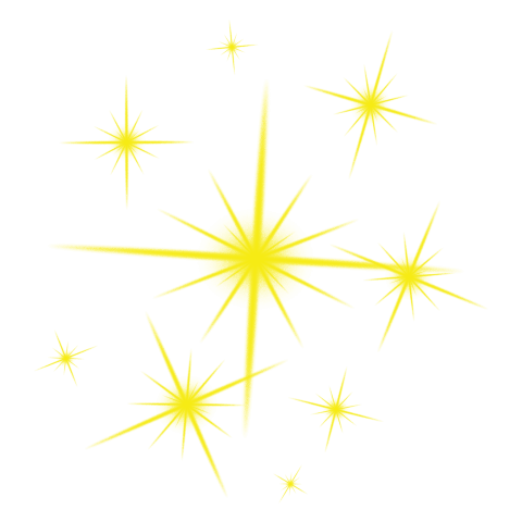 Yellow Glitter Star Burst Sparkle Effect PNG