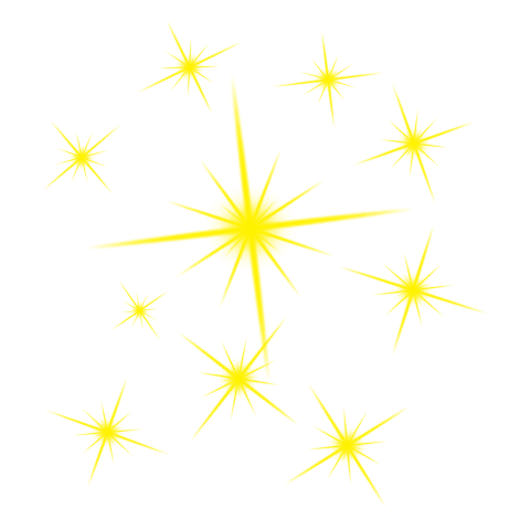 Yellow Glitter Stars Scatter Sparkle Effect PNG