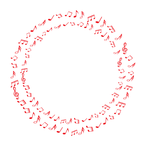 Red music note transparent background