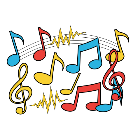 Colorful music notes png free download