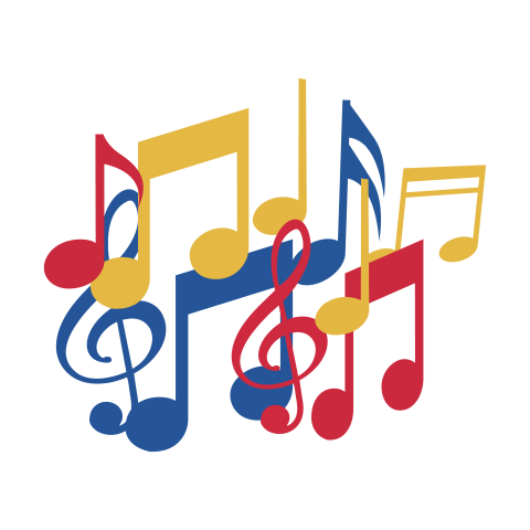 Colorful music notes png