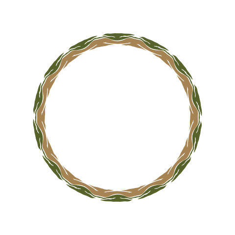 Leafy Branch Circle Frame PNG