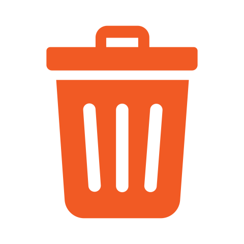 Orange Red Trash Bin Icon PNG