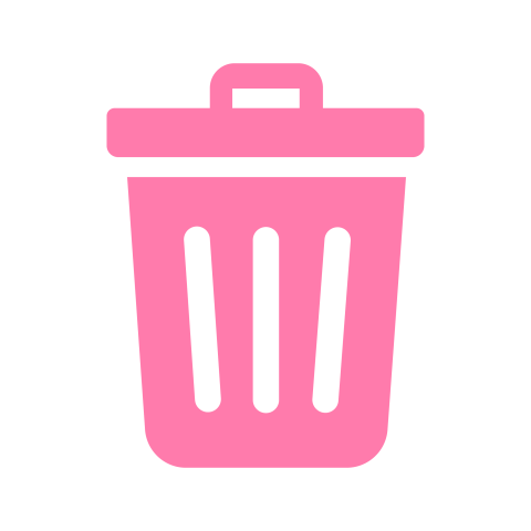 Pink Trash Bin Icon PNG