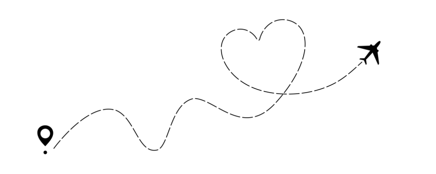 Airplane heart png black and white