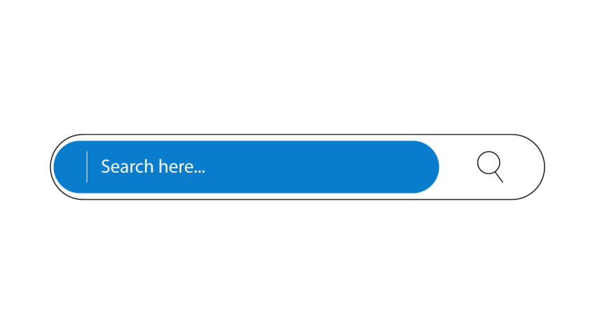 Filled Blue Search Bar UI PNG
