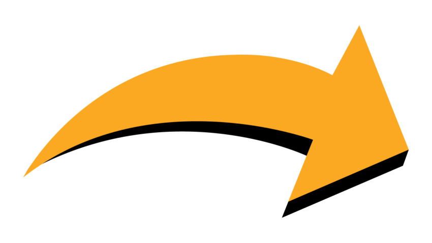 Yellow Curved Right Arrow PNG Free Download