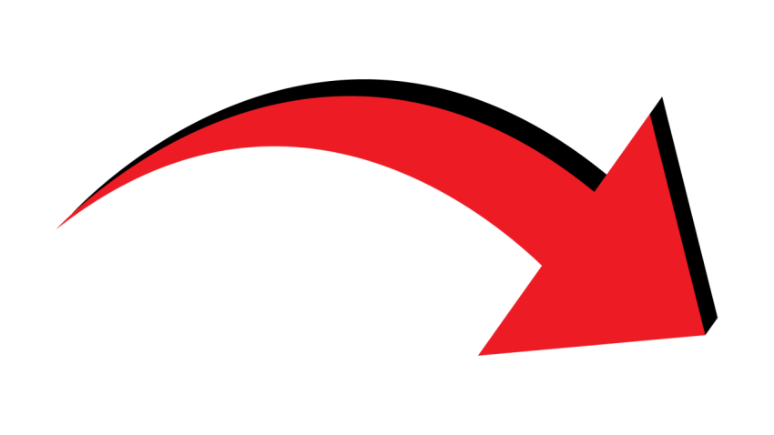 Red Curved Right Arrow PNG