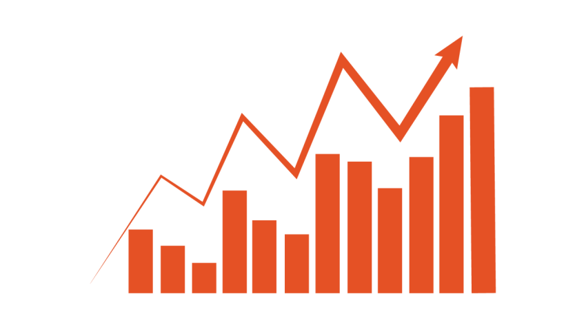 Orange Sales Growth Chart png free
