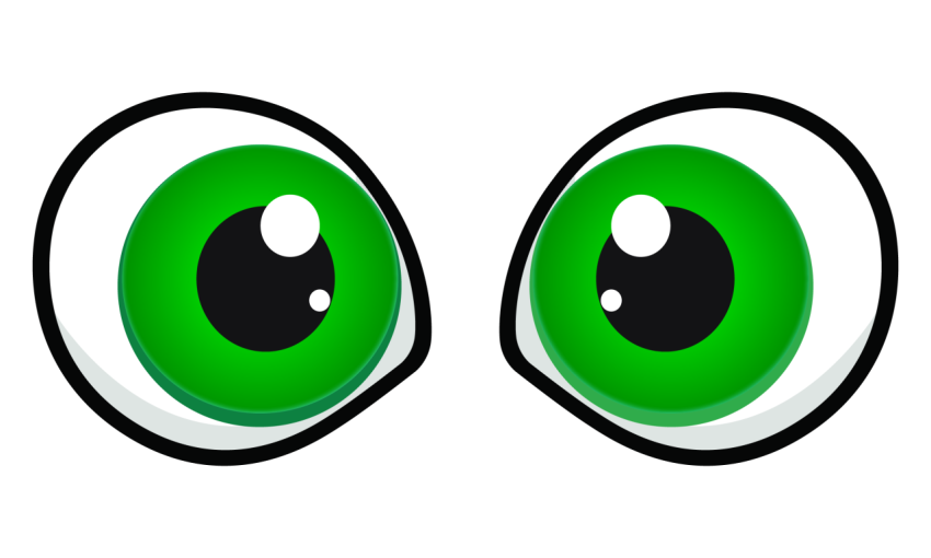 Green Cartoon Eyes PNG Transparent Background