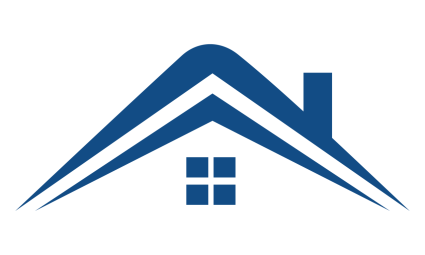 Modern Blue Roof House Logo PNG