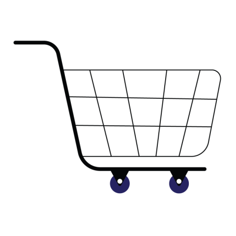 Minimal Empty Shopping Cart Illustration