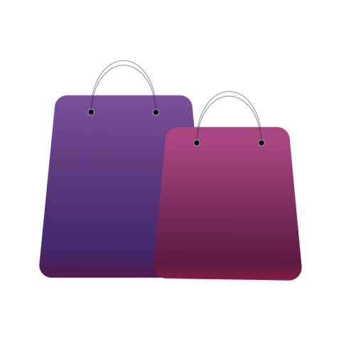 Dual Shopping Bags PNG Free Download