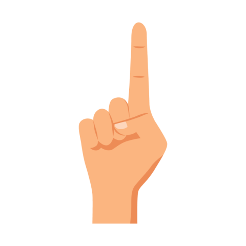 One Finger Up Hand Gesture Vector PNG