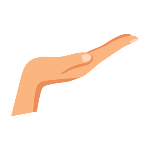 Open Palm Side View Hand Vector PNG