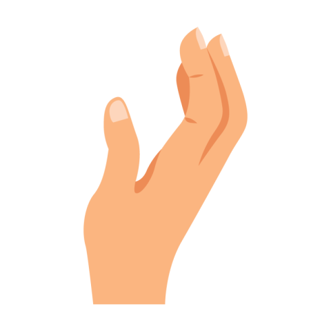 Pinching Fingers Hand Gesture Vector PNG