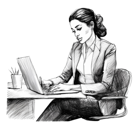 Woman Working On Laptop  Images