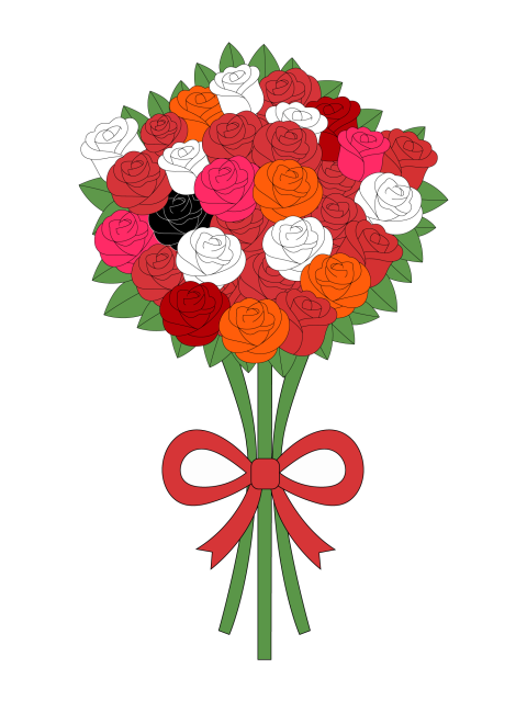 Mixed rose bouquet png transparent free download