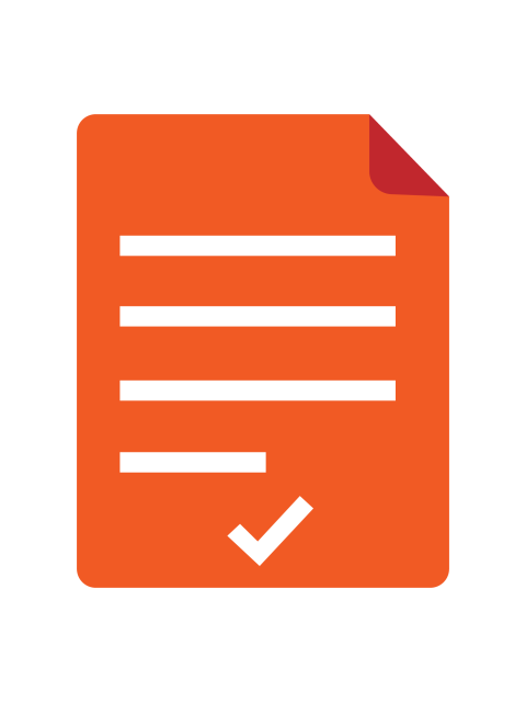 Orange Document Checklist PNG Icon for Workflow