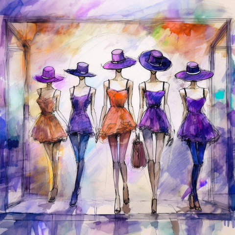 Oil painting mannequins image