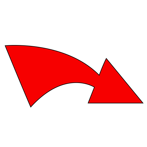 Curved red arrow no background