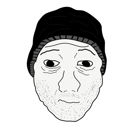 Doomer wojak face png download