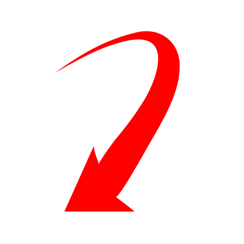 Curved red arrow png download
