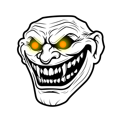 Evil Grinning Face Illustration PNG Download