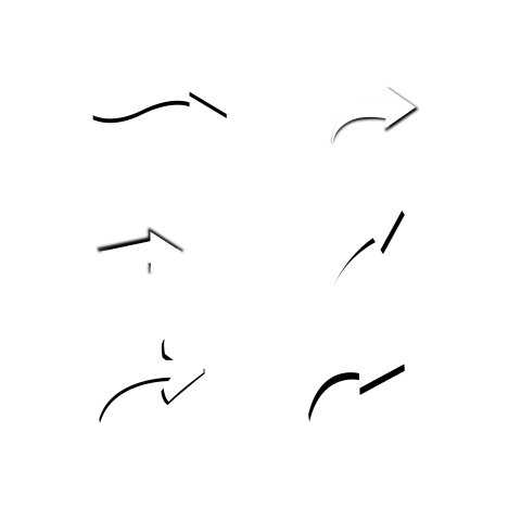 Curved white arrow png download