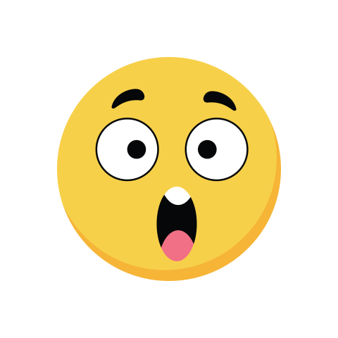 Shocked face emoji png transparent