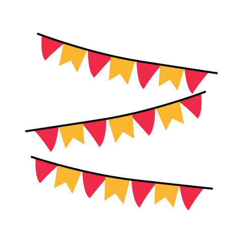 Colorful Bunting Flags PNG Free Download