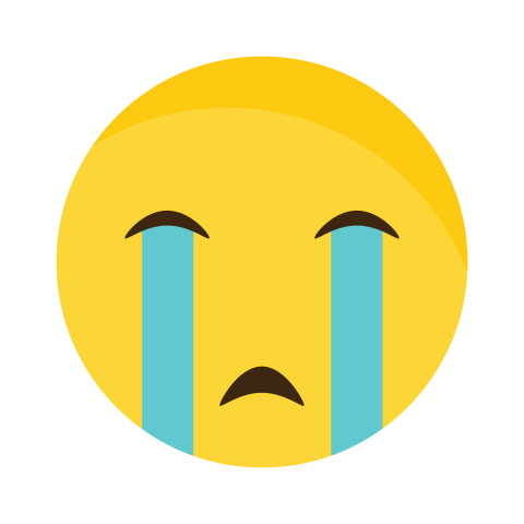 Crying Emoji with Long Tears PNG