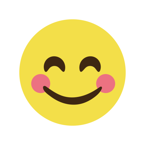 Cute Smiling Emoji with Blush PNG