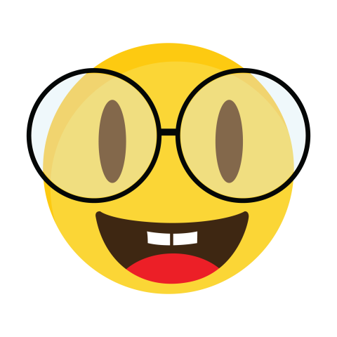 Nerd Emoji with Glasses PNG