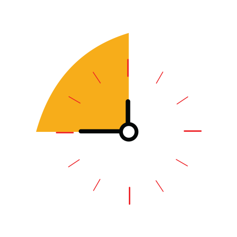 Half Progress Analog Clock Timer