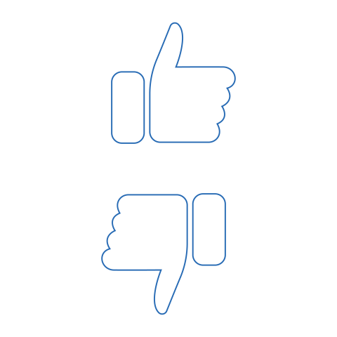 Thumbs Up and Thumbs Down Outline Icons PNG