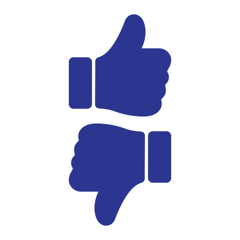 Blue Thumbs Up and Thumbs Down Icons PNG
