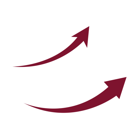 Dark Red Curved Arrow PNG Transparent Background