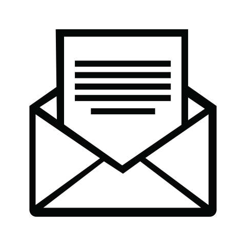 Open Email with Letter Icon PNG
