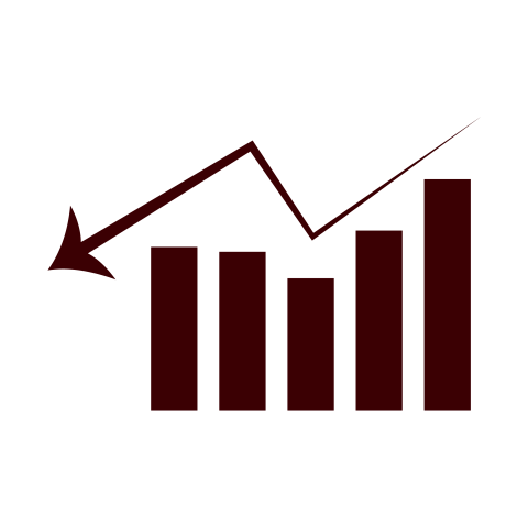 Red Decline and Recovery Graph PNG
