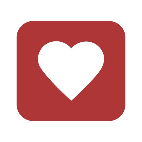 White Heart Icon on Red Rounded Square PNG