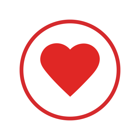 Red Heart Circle Badge PNG Free Download