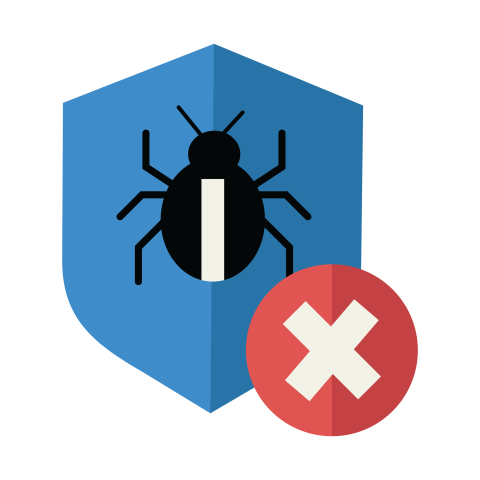 Cyber Security Bug Protection Shield Icon PNG