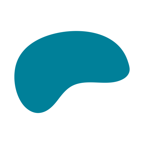 Teal Organic Blob Shape PNG Transparent Background